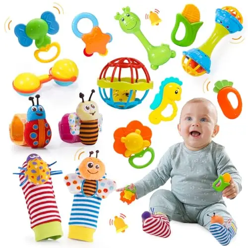 Wootoyz Juguetes para Bebés - Sonajeros, Mordedores y Juegos Montessori para Bebés de 0 a 12 Meses