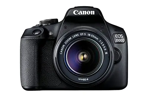Canon EOS 2000D + Lente EF-S 18-55mm III - Cámara DSLR fácil de Usar con una Lente versátil, Ideal para Retratos y paisajes