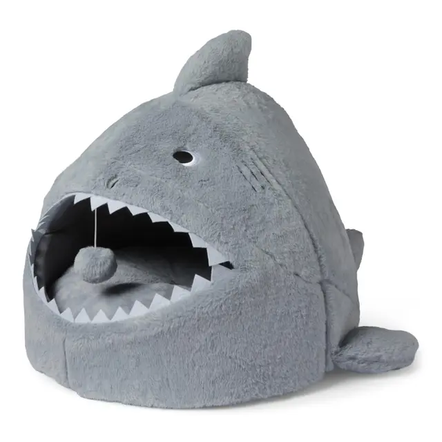 amazon basics cama cueva tiburón gato