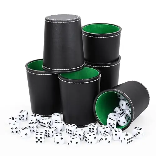 biamaleu cubiletes poker cuero 6 uds