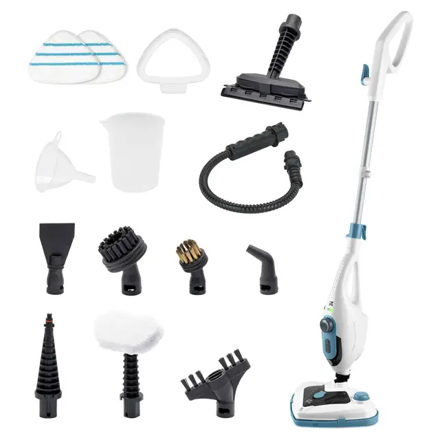 Di4 SteamClean Multi 12 ProMax Limpiador Vapor Multifunción 12 en 1, 1500W, Elimina 99,9% de Virus y Bacterias, Vaporeta Limpieza Hogar ECO sin Detergentes, Limpiador Tapiceria, Limpia Sofas
