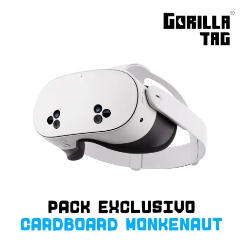 Meta Quest 3S 128 GB | Visore VR - 33% in più di Memoria - Elaborazione Grafica 2 Volte più Potente - Realtà virtuale Senza cavi - Bundle Gorilla Tag Cardboard Monkenaut - Esclusiva Amazon