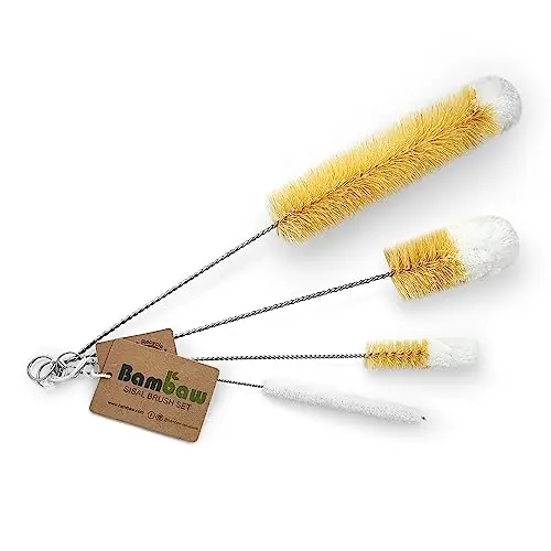 bambaw set 4 cepillos limpia botellas