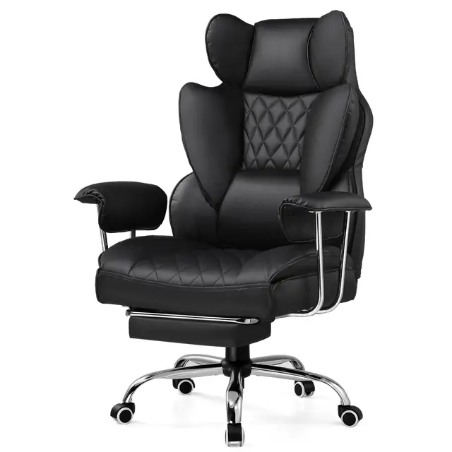 GTPLAYER Silla Gaming Silla Gamer Ergonómicas Reclinables con Reposapiés Silla Ordenador Altura Regulable Silla Oficina para Trabajar (Negro)