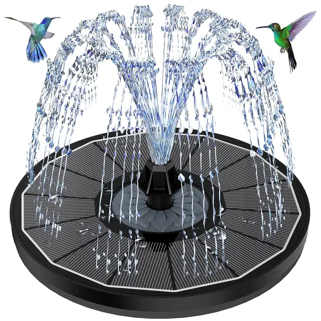 SZMP Fuente Solar Bomba 3.5W Fuente de Jardín Vidrio Solar Panel, 2026 Nuevo Bomba de Agua Solar con 8 Noquillas & 4 Fijadores, Ideal para Estanque de Jardín Fuente, Baño de pájaros, Piscina, Exterior