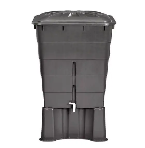 Depósito de Agua Polipropileno 300 litros. Incluye tapadera y Soporte. Ancho 80 cm, Alto 92 cm y Largo 66 cm, Gris