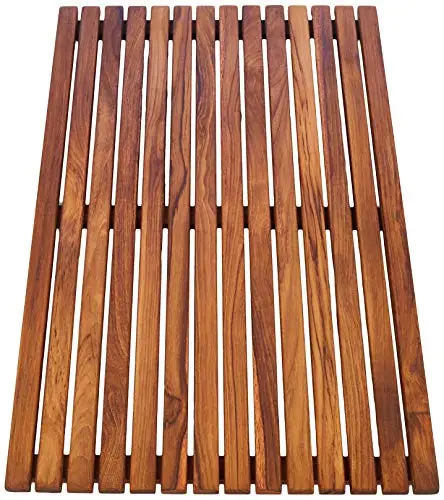AsinoX Doccia Legno Marrone Grigliato Tarimas de Ducha y baño, Madera, Natural, 50 x 80 cm