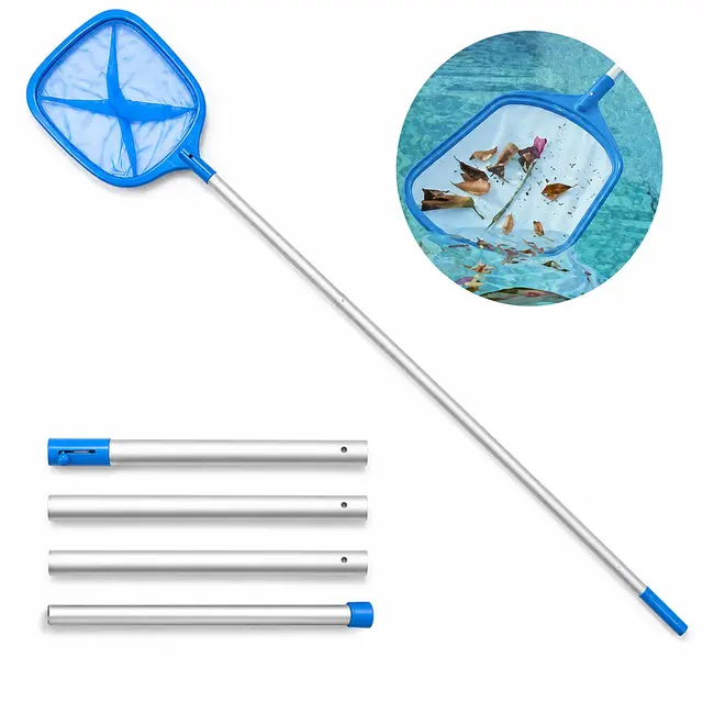 Recoge Hojas, 150cm Red Piscina Limpieza con Palo | Producto Reforzado con Malla Fina, Red Recogehojas para Superficie de Piscina, para Piscina, Spas, Estanques, Parque Acuatico