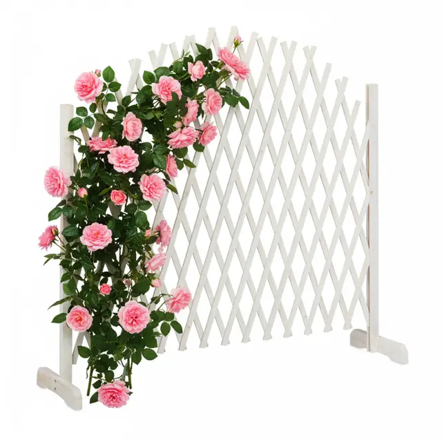 relaxdays enrejado madera blanco