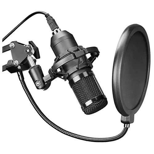 Mars Gaming MMICPRO, Micrófono Profesional USB para Streaming, ASMR, Condensador Cardioide, 196Khz/24-bit, Brazo Mecánico, Doble Filtro, Kit 5 en 1, Plug & Play