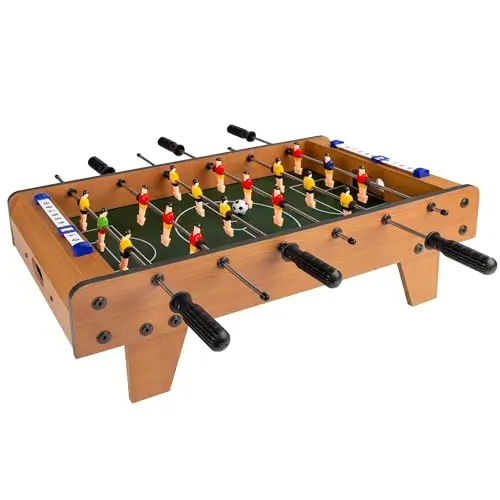 COLORBABY CB Games - Futbolín mesa, Cuerpo madera resistente, 18 jugadores, Marcadores manuales, Para jugar 2-4 personas, 60x30x20 cm, Futbolines para niños, Fútbol niño, Juguetes 6 años (43310)