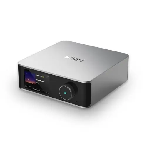 WiiM Ultra Music Streamer, Preamplificador Digital, Pantalla táctil 3,5", Compatible con Google Cast, Alexa, Reproduce Spotify, Amazon Music, Tidal, HDMI ARC, Entrada Phono, Salida Auriculares, Plata