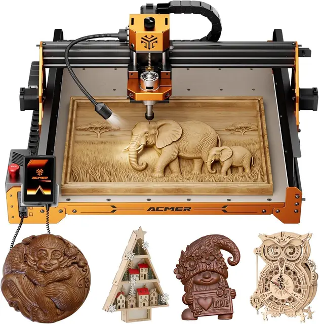 Máquina fresadora CNC ACMER, fresadora mejorada de 3 ejes para grabado totalmente de metal para madera acrílica MDF y corte de talla de nailon