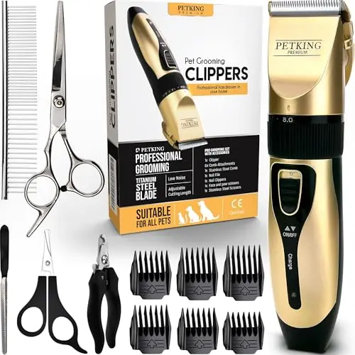 PetKing Premium Maquina Cortar Pelo Perros Maquina de Cortar Pelo para Cortapelos Professional Maquina Pelar Perros Corta Pelo Mascota Cortapelo Perro Cortadora de Pelo Canino