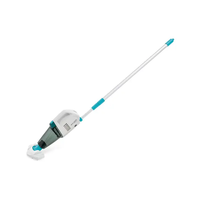 Intex, Aspirador Manual eléctrico ZR100, Spas y Piscinas hasta 5,49m, Batería Recargable, Autonomía 50 min, Mástil 2,39m, Cabezales Intercambiables, Incluye filtros y Cable USB, Limpiafondos (55272)
