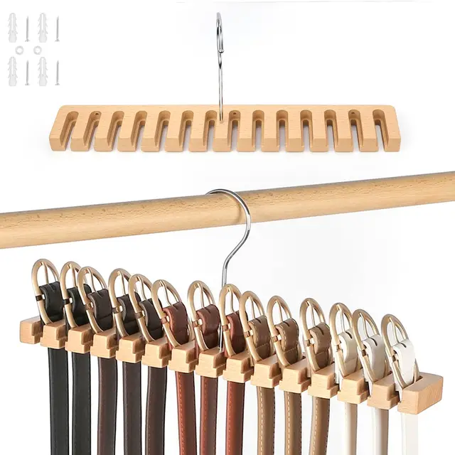raxfekro organizador cinturones madera
