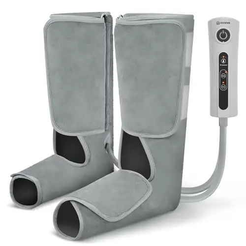 COMFIER Masajeador de Piernas con Función de Compresión y Calor, Masajeador de Pies y Pantorrillas con 3 Niveles de Intensidad y Botas de Masaje Ajustables, Regalo Mujer Hombre