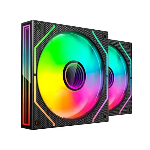 MARS GAMING MF-3DPROX2, Kit 2x Ventiladores PWM 120mm, Iluminación ARGB Triple Infinity Mirror 360°, Sistema de Control PWM, Rodamientos FDB, Ventiladores PC con Compatibilidad Total ARGB, Negro