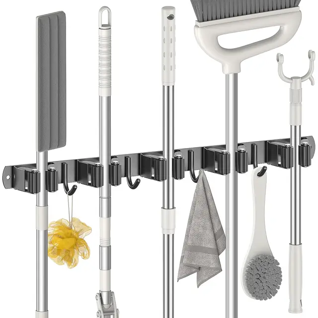 radikor soporte escobas adhesivo 5+4
