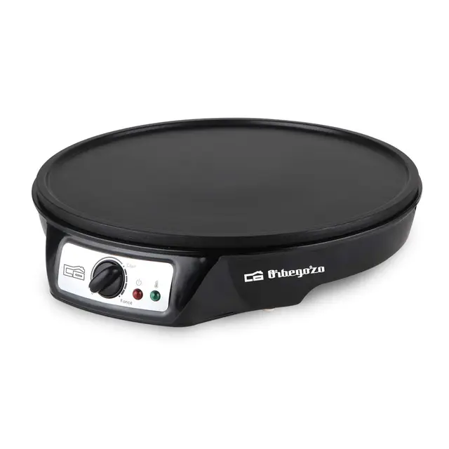 Orbegozo CM 2360 - Crepera Eléctrica, superficie antiadherente de 30 CM,1000 W, facil de limpiar,temperatura Regulable, guarda cables, borde elevado para evitar que gote la masa