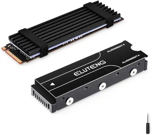 ELUTENG M.2 2280 Heatsink, Radiador de doble cara, [2 combinaciones] 70x22x3mm y 77x22x6mm apto para PC/PS5/PS5 Slim, M.2 SSD de Aluminio NGFF NVME disipador de Calor