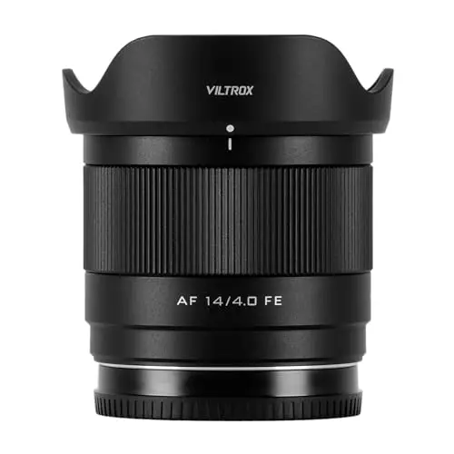 VILTROX 14mm f4.0 FE, AF 14mm f4.0 Air para Montura E,Objetivo con Enfoque automático Ultra Gran Angular Formato Completo Compatible con Sony a7RⅢ a7RⅣ FX3 A7RⅤA7CR A7CII a6600 ZV-E10 FX30 A6700