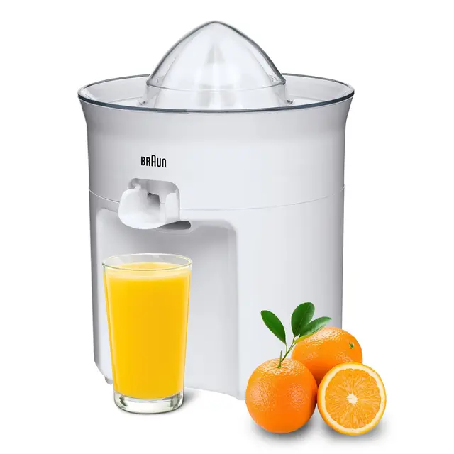 Braun TributeCollection CJ3050 - Exprimidor Eléctrico, 60 w, Sistema Antigoteo, Tapa Incluida, Apto para Lavavajillas, Blanco