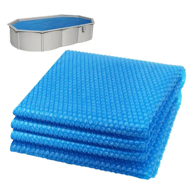 VOUNOT® Cubierta Solar Piscina Rectangular 600x400cm, Manta Térmica Espesor 120 µm, Cobertor de Verano Isotérmico para Ahorro Energético, Azul
