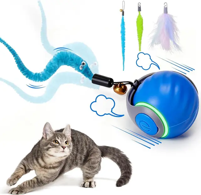 Doggie Juguete Gato 2 Velocidades - Juguete Interactivo Gato y Pelota Interactiva para Gatos - Juguetes para Gatos Innovadores - Cat Toy para Ejercicio y Diversión