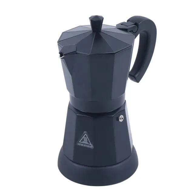Cafetera Eléctrica Negra 300ml Espresso Aluminio Moka 6 Tazas