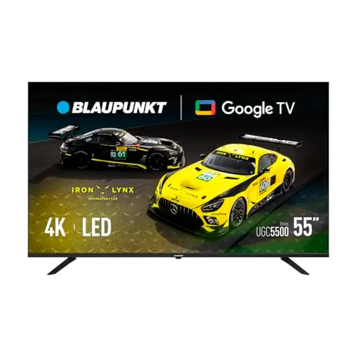 BLAUPUNKT Smart TV 55" 4K Ultra HD LED, Google TV con WiFi 2T2R, Bluetooth 5.1, HDR, 3×HDMI, 2×USB, Negro, 55UGC5500S