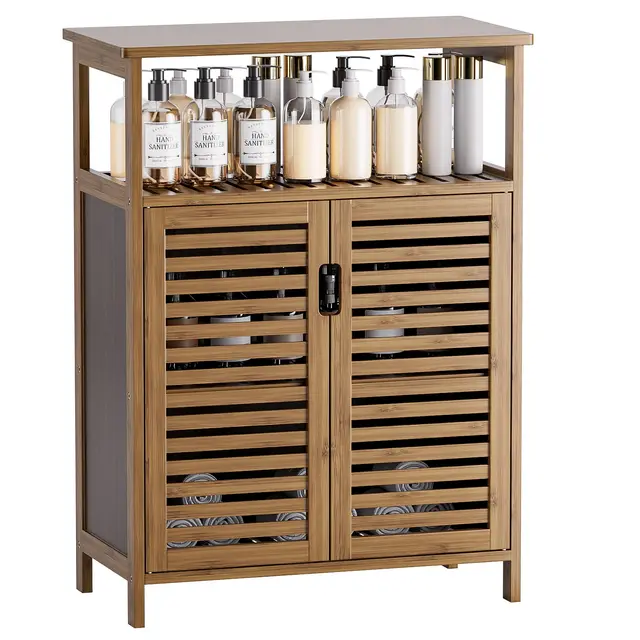 hitnet mueble baño bambu con estantes