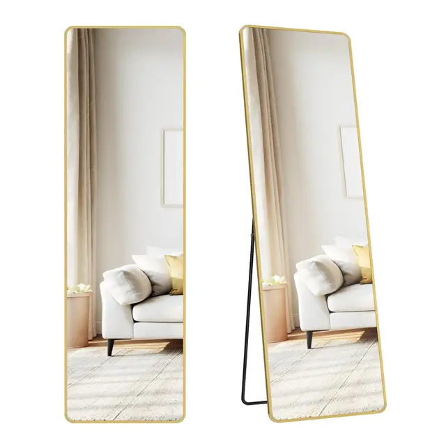 songmics espejo de pie 150x40 cm oro