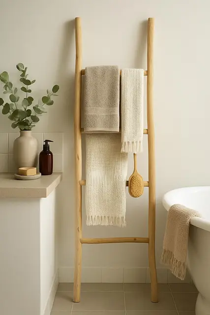 biscottini l8438 toallero escalera bambú