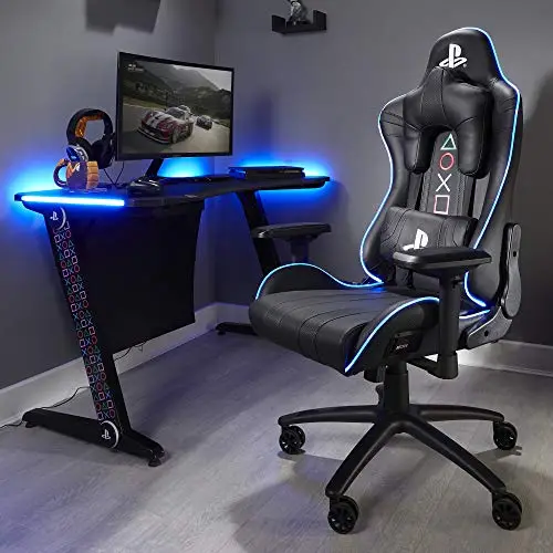 XRocker - Silla Gaming Amarok PlayStation con reposabrazos 4D e iluminación LED (PlayStation 5)