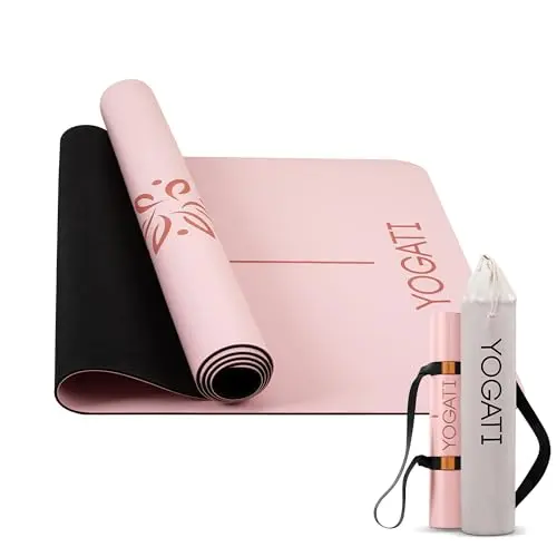 YOGATI® Esterilla Yoga Antideslizante de Caucho Natural | Esterilla Fitness para mujeres y hombres | Yoga Mat ideal para Pilates, ejercicios y deportes de suelo | Colchoneta Yoga con bolsa y correa