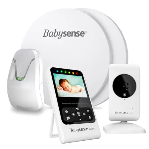 Babysense Monitor para Bebés con Alertas de Respiración en Tiempo Real, Notificaciones de Irregularidad, Certificación Médica Monitor sin Contacto, Cobertura Completa con 2 Sensores