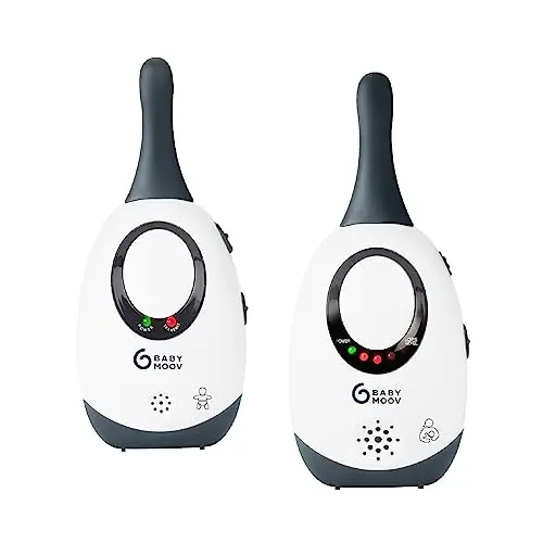 Babymoov Babyphone Simply Care Audio con función VOX, doble alarma y 2 adaptadores, alcance 300 m, Gris