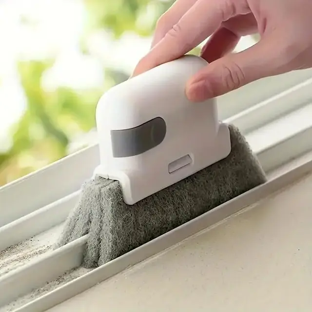 1 kit de limpieza multifunción 2 en 1 para ventanas y canalones, color gris