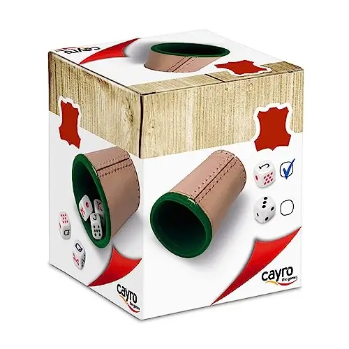 cayro poker dice set cubilete cuero