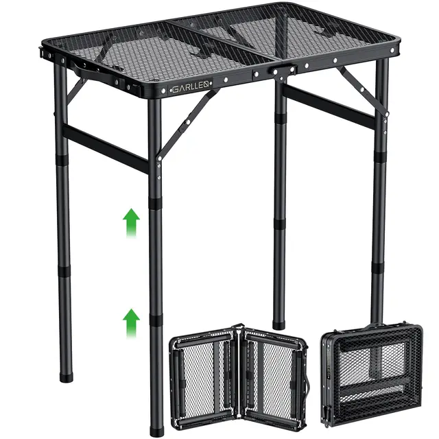 garllen mesa plegable barbacoa camping