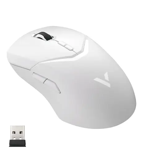 Rapoo VT9Pro Ratón Gaming Inalámbrico, Sensor Paw 3398, 26000 dpi, 1 ms Respuesta, Súper Ligero, hasta 160 Horas de Batería, 10 Botones Programables, Memoría Integrada, Blanco