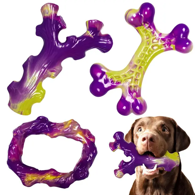Juguete Perro Indestructible: 3 Piezas Mordedor Perro para Masticadores Agresivos, Juguetes Perro Resistentes para Perros Grandes y Medianos, Cuidado Dental, Mantenerlos Ocupados