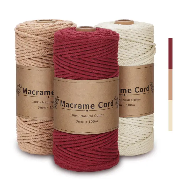 dobiger hilo macramé 3mm 3 cuerdas 300m