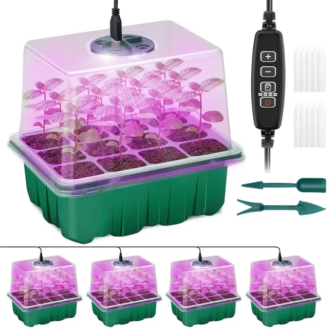 qoolife bandeja germinadora con luz led