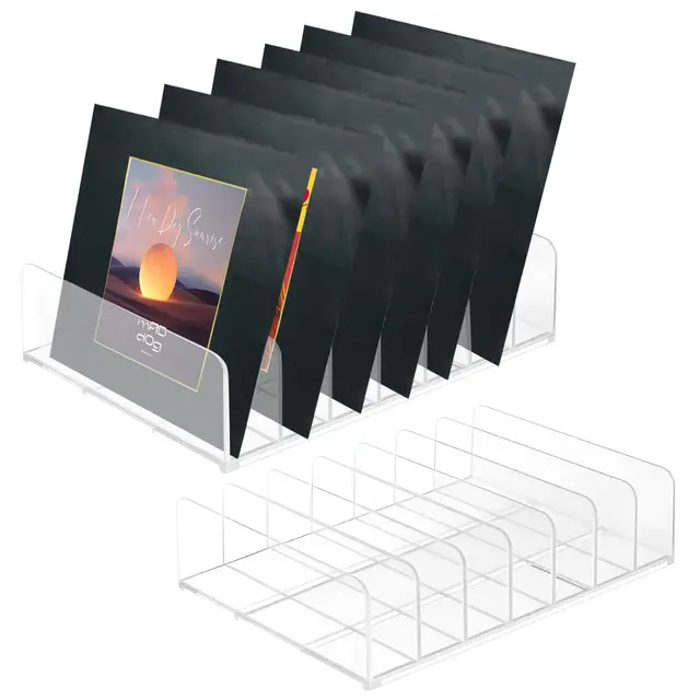 2 Piezas Porta CDs, Soporte Transparente para CD, Estanteria CDs, Soporte Acrílico para CD, Estante Acrílico para DVD, Casetes de Juegos, Libros, organizador de cosméticos