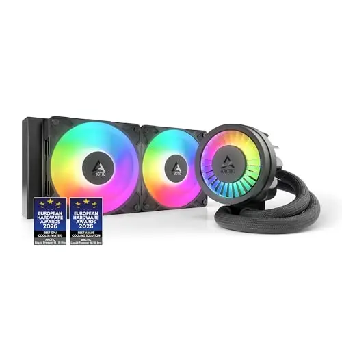 ARCTIC Liquid Freezer III Pro 240 A-RGB - Enfriador de CPU AIO, 2 x 120 mm Refrigeración por Agua, 38 mm Radiator, Bomba PWM, Ventilador VRM, AMD AM5/AM4, Intel LGA1851/1700 Marco de Contacto - Negro