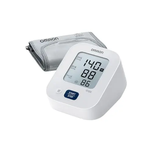 OMRON X2 Essential - Tensiómetro de brazo automático - Con indicador de hipertensión y detección de latido irregular - Memoria de hasta 30 lecturas - Validado clínicamente - Garantía 5 años - 22-32 cm