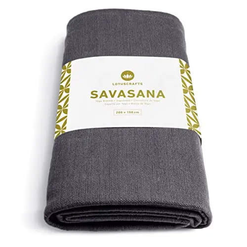 Lotuscrafts Manta Yoga Algodon Savasana [200 x 150 cm] - Resistente y Duradera - Manta Meditacion - Manta Yoga Relajacion - Yoga Blanket