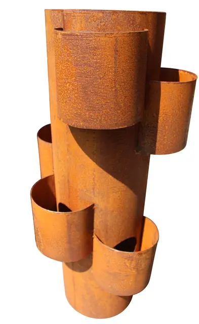 Bornhöft Espiral de hierbas aromáticas en espiral, 68 cm de altura, metal en espiral, decoración de jardín, pirámide de de flores (óxido)